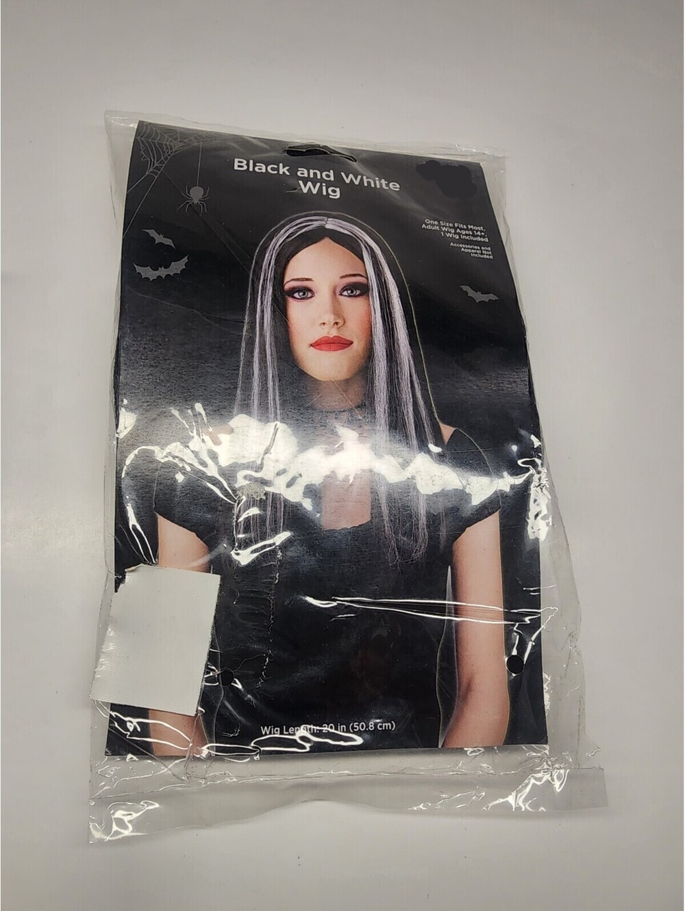 Black And White Streaked Wig New Sealed One Size Halloween Costume